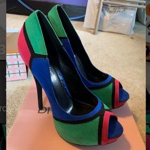 Color Block Platform Heels